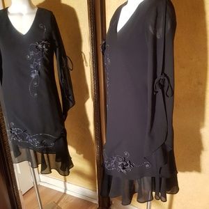 LOVE USA cute black dress chiffon sleeve 3…